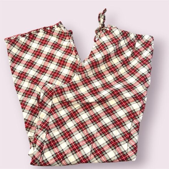 L.L. BEAN Ruffle Hem Plaid Pajama Pants - Picture 1 of 10